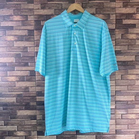 Bundle of 2 Greg Norman Golf Polos XXL Teal & White - Picture 2 of 14